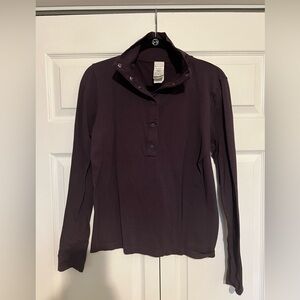 Athleta Seamless Henley, Deep Purple, Size L